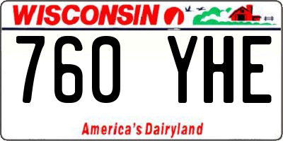 WI license plate 760YHE