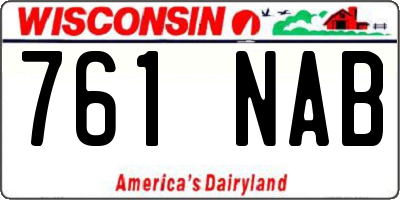 WI license plate 761NAB