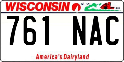 WI license plate 761NAC