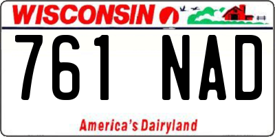 WI license plate 761NAD