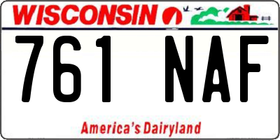 WI license plate 761NAF