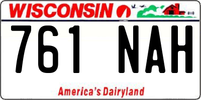 WI license plate 761NAH