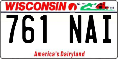 WI license plate 761NAI