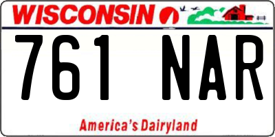 WI license plate 761NAR