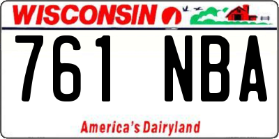 WI license plate 761NBA