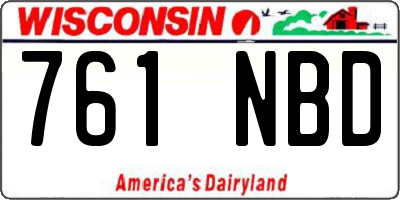 WI license plate 761NBD