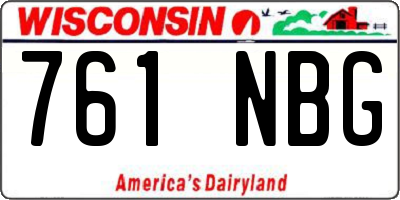 WI license plate 761NBG