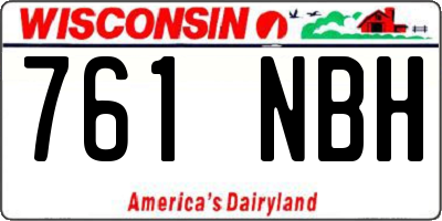 WI license plate 761NBH
