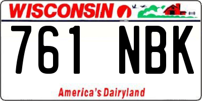 WI license plate 761NBK