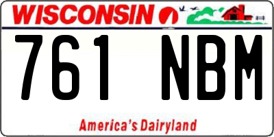WI license plate 761NBM