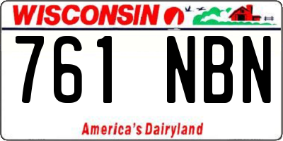 WI license plate 761NBN
