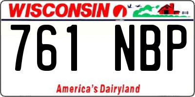 WI license plate 761NBP