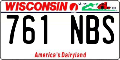 WI license plate 761NBS