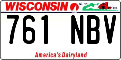WI license plate 761NBV