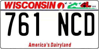WI license plate 761NCD