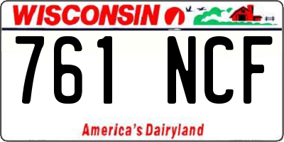 WI license plate 761NCF