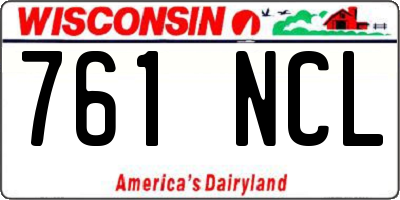WI license plate 761NCL