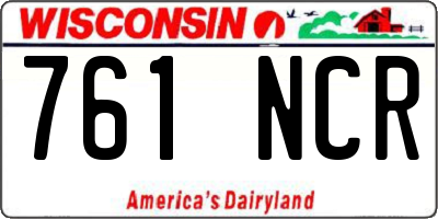 WI license plate 761NCR