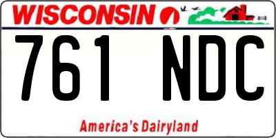 WI license plate 761NDC
