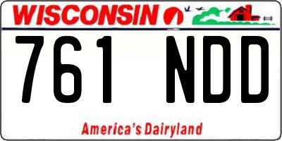 WI license plate 761NDD