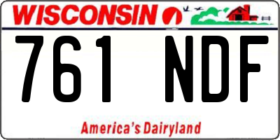 WI license plate 761NDF