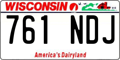 WI license plate 761NDJ