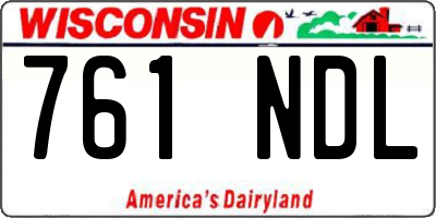 WI license plate 761NDL