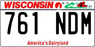 WI license plate 761NDM