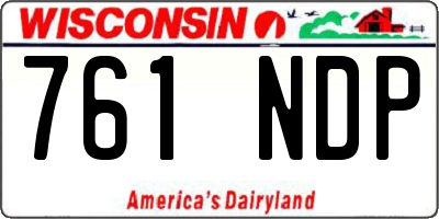 WI license plate 761NDP