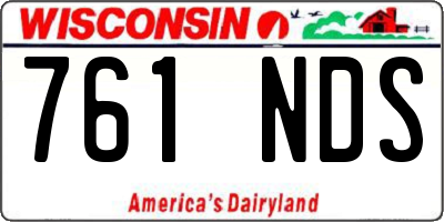 WI license plate 761NDS