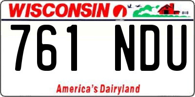 WI license plate 761NDU