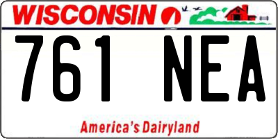 WI license plate 761NEA