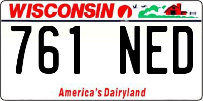 WI license plate 761NED