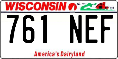 WI license plate 761NEF