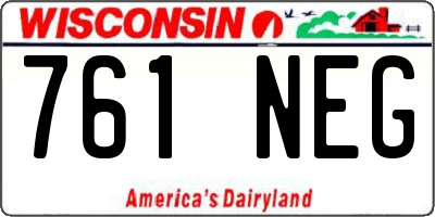 WI license plate 761NEG