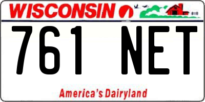 WI license plate 761NET