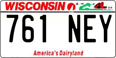 WI license plate 761NEY