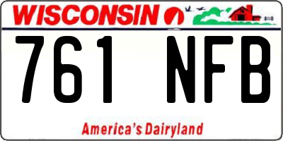 WI license plate 761NFB