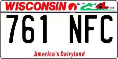 WI license plate 761NFC