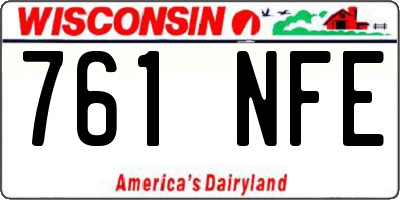 WI license plate 761NFE