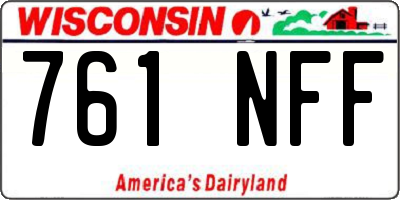 WI license plate 761NFF