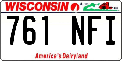 WI license plate 761NFI