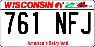 WI license plate 761NFJ