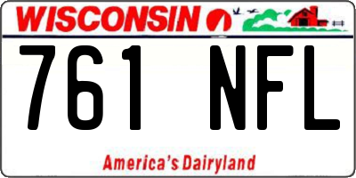 WI license plate 761NFL
