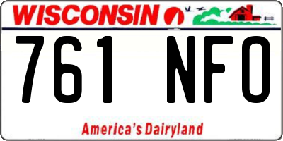 WI license plate 761NFO