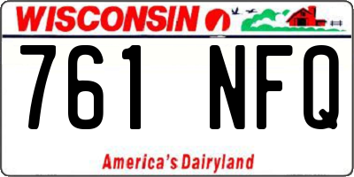 WI license plate 761NFQ