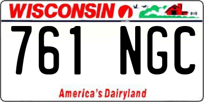 WI license plate 761NGC