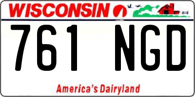WI license plate 761NGD