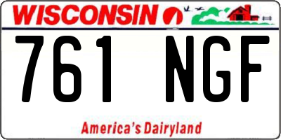 WI license plate 761NGF