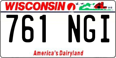 WI license plate 761NGI